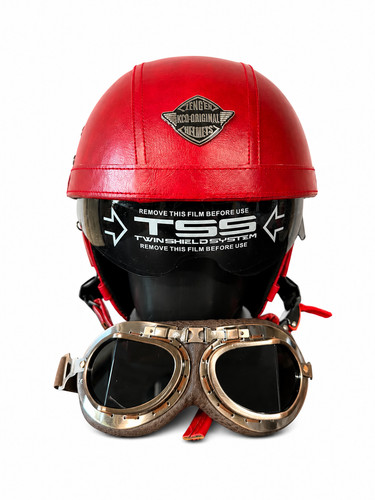 Retro motorrad halbhelm - retro, leder